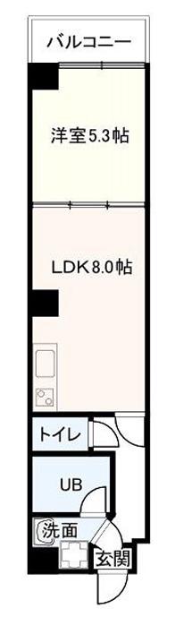 LANDMARK NAMBA EBISUCHO(1LDK/6階)の間取り写真