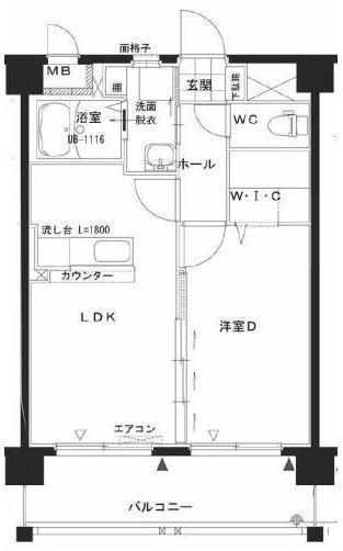 ドルチェ ヴィータ(1LDK/2階)の間取り写真