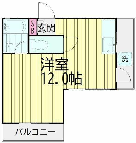 シャトーナベシマ(ワンルーム/3階)の間取り写真