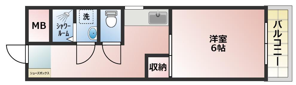 生頼第二ビル(1K/4階)の間取り写真