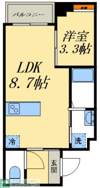 コンフォール川口(1LDK/3階)の間取り写真