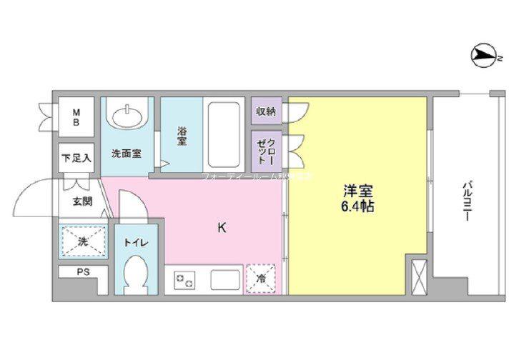 グリーチネ元町(1K/5階)の間取り写真