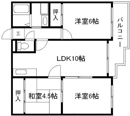 シベール青殿(3LDK/3階)の間取り写真