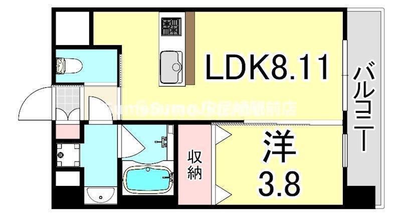 エスタート御幣島(1LDK/2階)の間取り写真