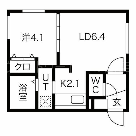 ルーク新札幌(1LDK/2階)の間取り写真