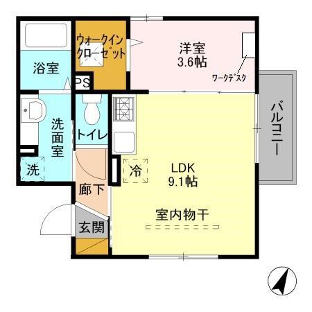 アビターレ浦和A(1LDK/1階)の間取り写真