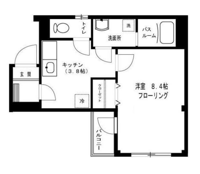 パールマンションI.・S(1K/2階)の間取り写真