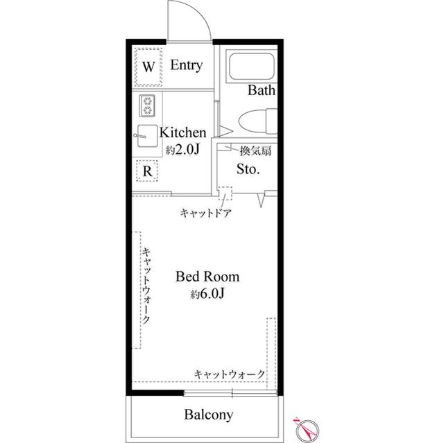 ハイツルミエール(1K/2階)の間取り写真