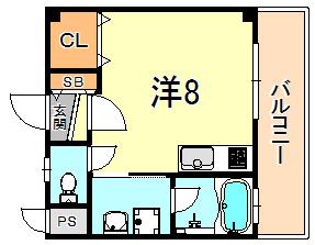 垂水ヴィレッジ(ワンルーム/2階)の間取り写真