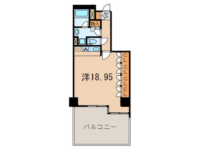 田町イースト(ワンルーム/8階)の間取り写真