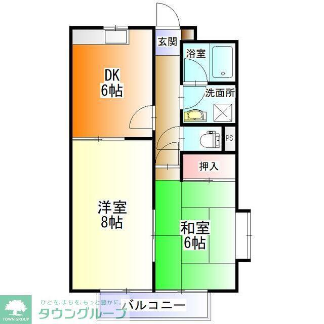 第2ニューライフ金子(2DK/2階)の間取り写真