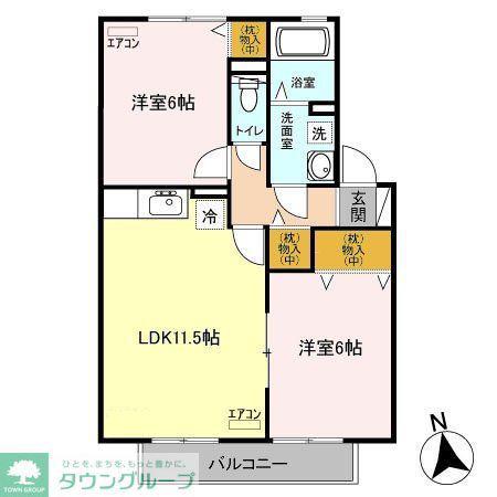 CHARMANTCOURTMS(2LDK/2階)の間取り写真