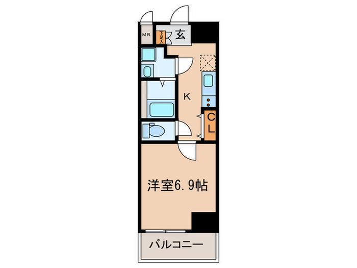 ノステルコート岡崎(1K/7階)の間取り写真