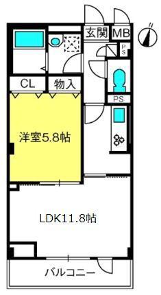 エクセレントヒルズ(1LDK/3階)の間取り写真