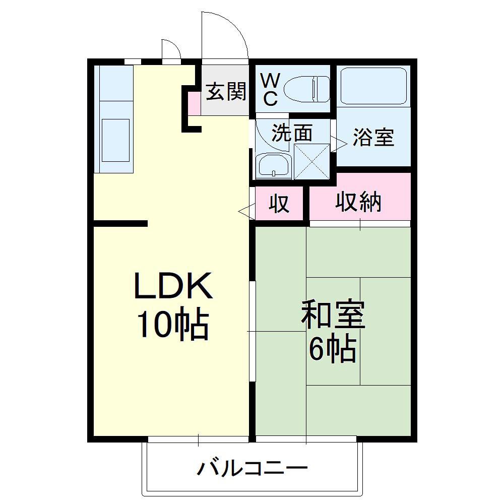 SUNLIFE FUJI2(1LDK/1階)の間取り写真