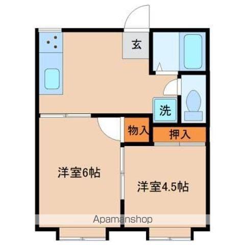 フォーブル横山(2DK/2階)の間取り写真