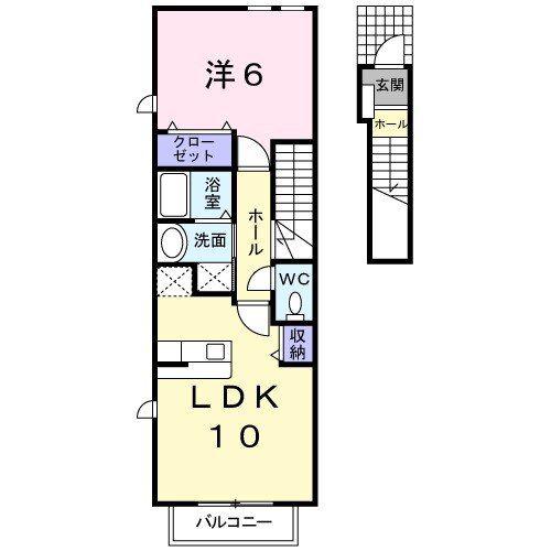 CHERRYS VILLA(1LDK/2階)の間取り写真
