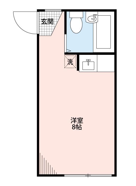 アスティ二俣川(ワンルーム/2階)の間取り写真