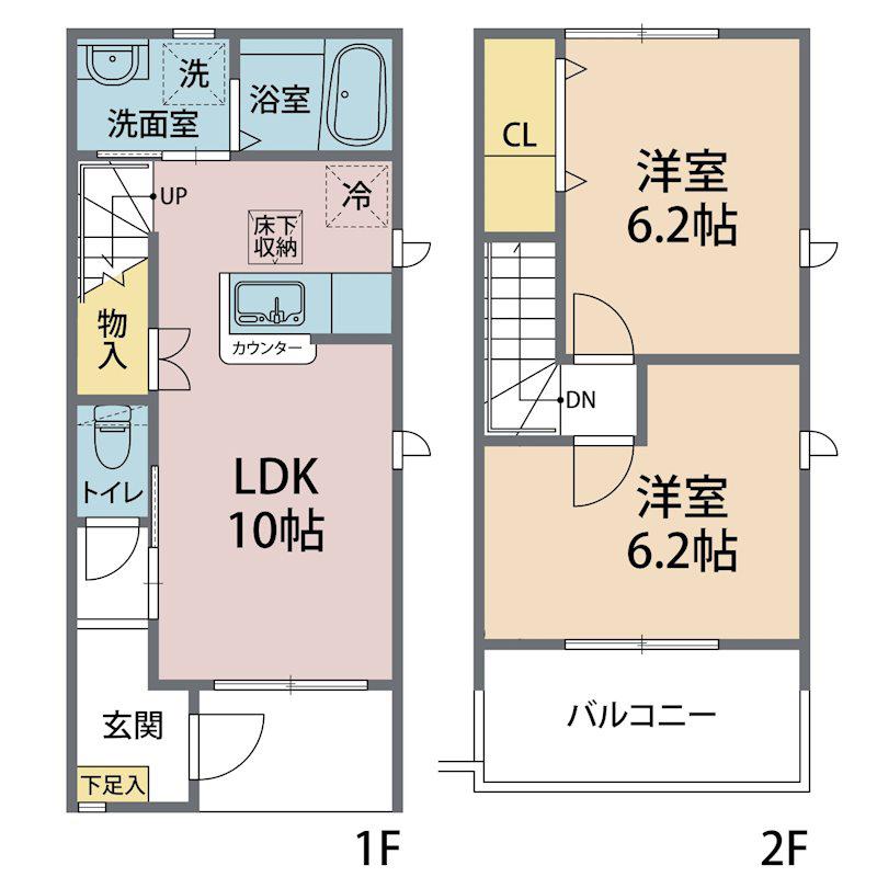 音羽の杜(2LDK/1階)の間取り写真