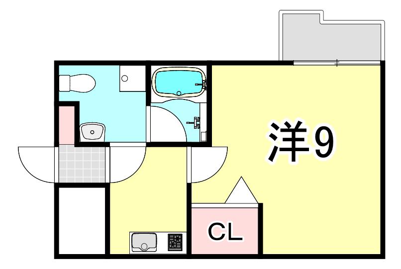 SOLCEREJEIRA西宮(1K/8階)の間取り写真