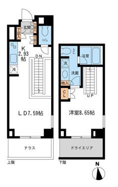 レジデンス白金コローレ(1LDK/1階)の間取り写真