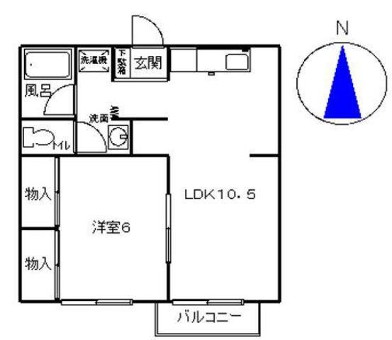 松村屋コーポ(1LDK/1階)の間取り写真