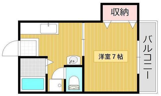 メゾンクマシロ(1K/2階)の間取り写真