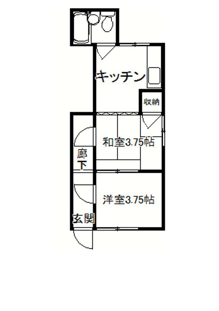 ミヤビハウス(1DK/3階)の間取り写真