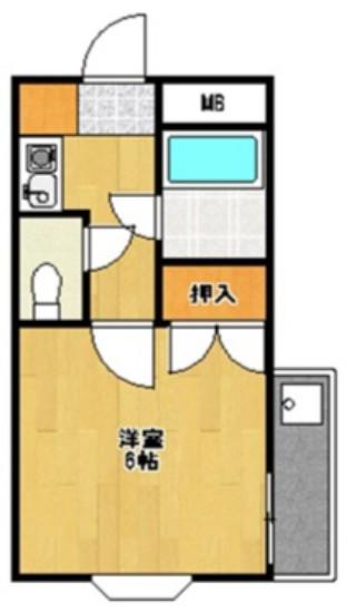 ジュネパレス津田沼(1K/1階)の間取り写真