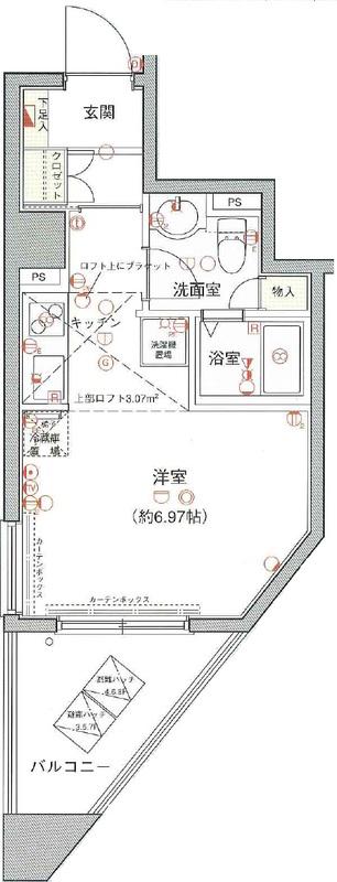 ラグジュアリーアパートメント文京千石02(1K/4階)の間取り写真