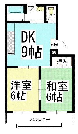 メゾンエルドラド(2DK/3階)の間取り写真