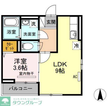 K.I FLATSIII(1LDK/1階)の間取り写真