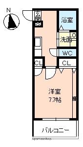 第16富山ビル(1K/2階)の間取り写真