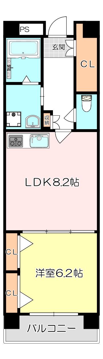 CASA FALICE(1LDK/10階)の間取り写真