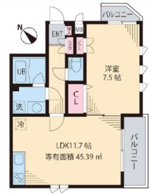 COCO TERRACE(1LDK/2階)の間取り写真