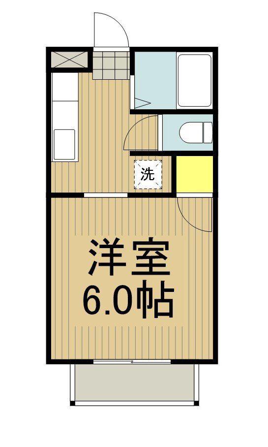 パストラル大野(1K/2階)の間取り写真
