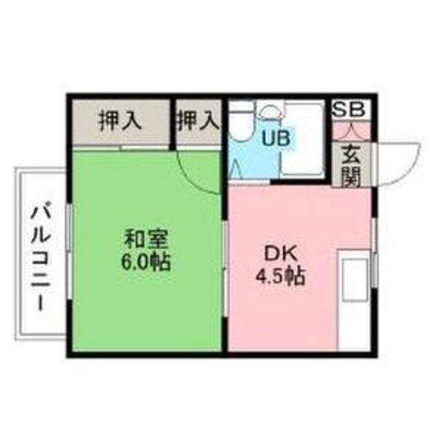 グリーンハイツ(1DK/1階)の間取り写真