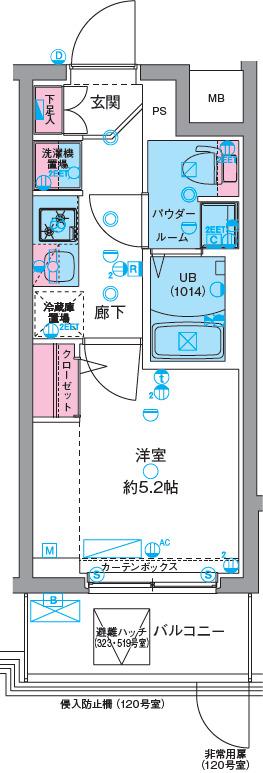 GENOVIA天王台(1K/3階)の間取り写真