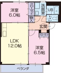 グランデ神田A(2LDK/2階)の間取り写真