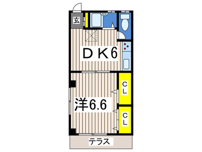 メゾンツツミ(1DK/1階)の間取り写真