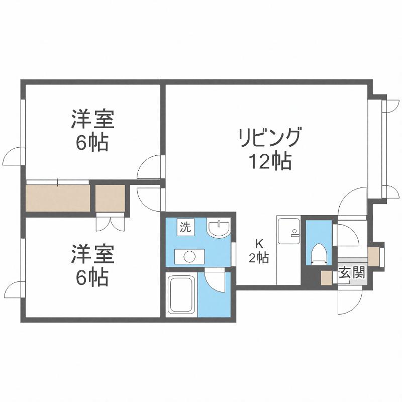 ハイブリッジⅠ(2LDK/3階)の間取り写真
