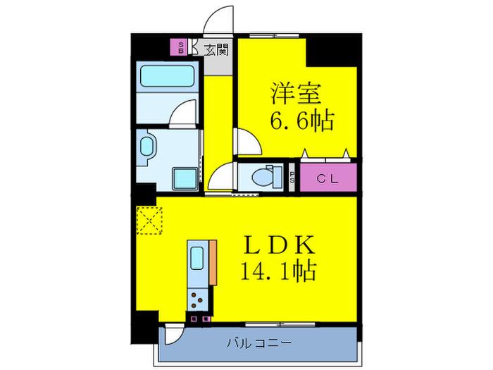 ES-GRANDE UMEDAKITA(1LDK/4階)の間取り写真