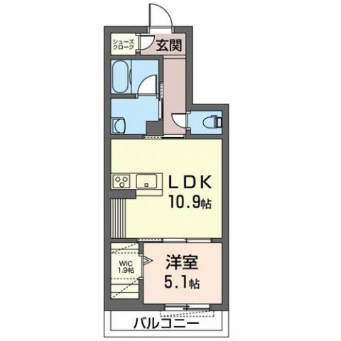 アストリエ(1LDK/1階)の間取り写真