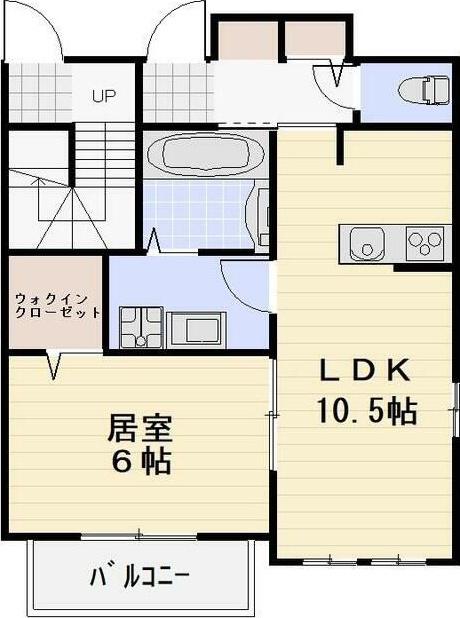 ミーツアパートメント(1LDK/1階)の間取り写真