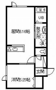 PINKY&WHITY(1LDK/2階)の間取り写真