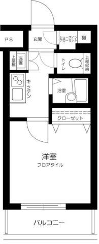 スカイコートヴィーダ五反田ウエスト(1K/6階)の間取り写真