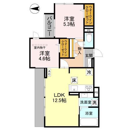 SS CASA(2LDK/1階)の間取り写真