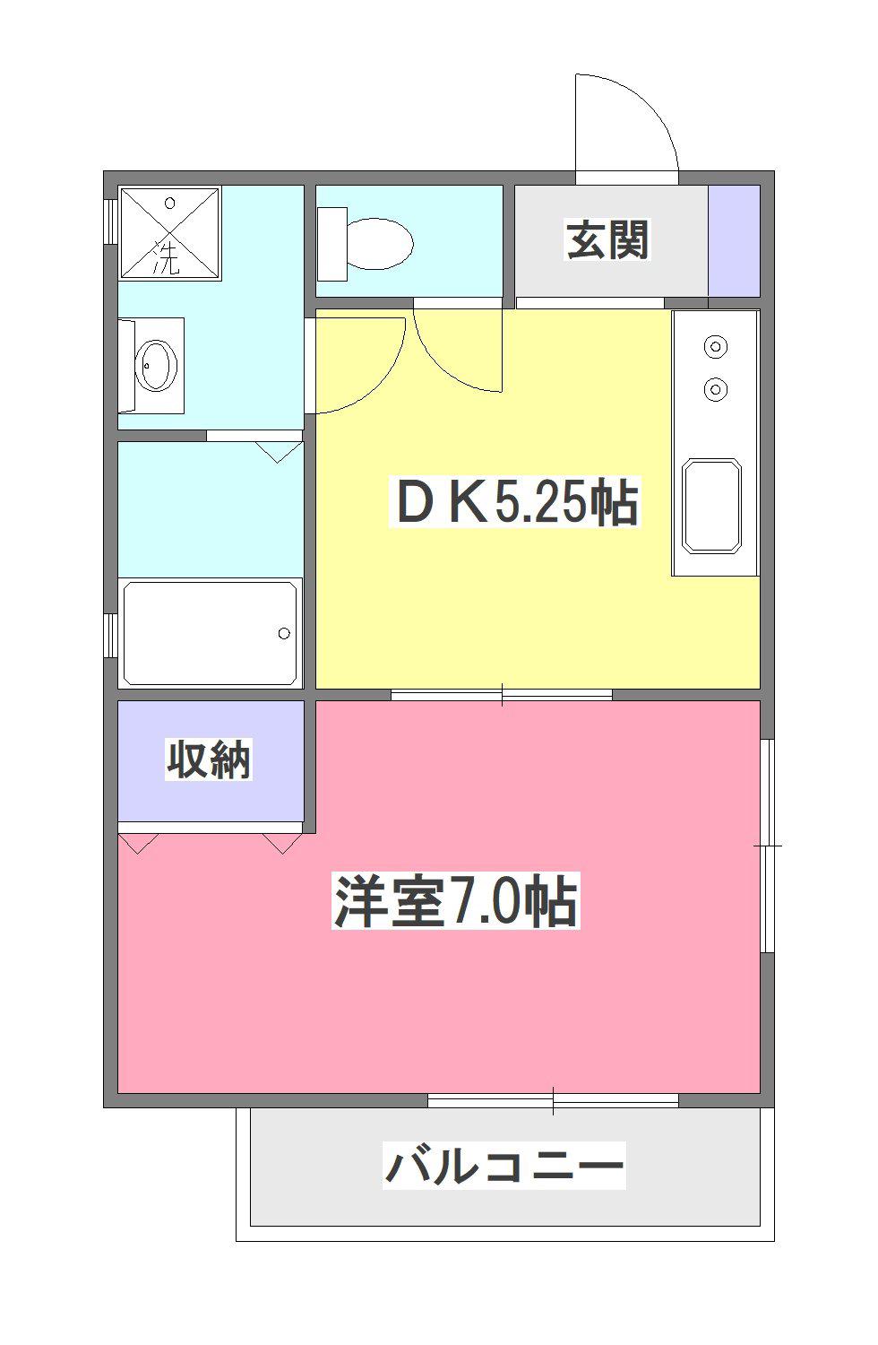 LEGATO篠(1DK/3階)の間取り写真