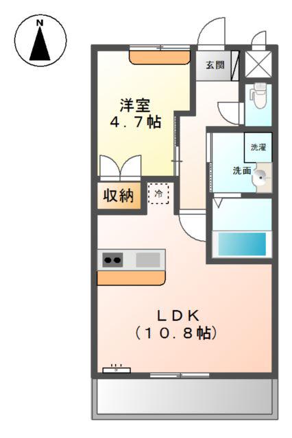 メゾン・グランチェスタ(1LDK/2階)の間取り写真