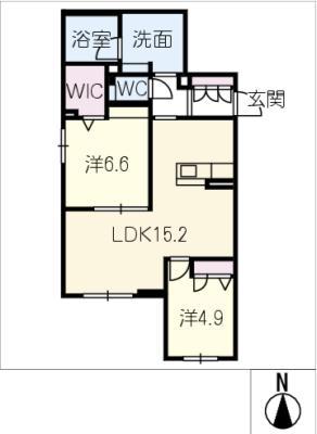 アリコルージュ(2LDK/1階)の間取り写真